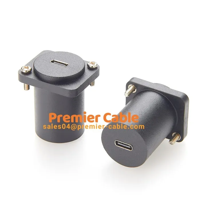 ইউএসবি 3.1 টাইপ সি ফিডথ্রু প্যানেল মাউন্ট অ্যাডাপ্টার