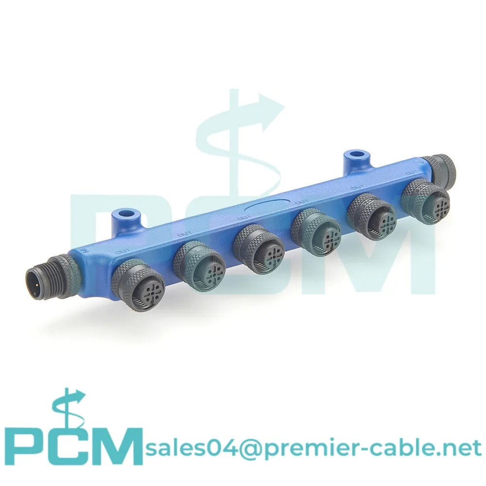 NMEA 2000 5 পিন 8 পোর্ট মাল্টিপোর্ট টি সংযোগকারী 6ওয়ে ডিস্ট্রিবিউটর