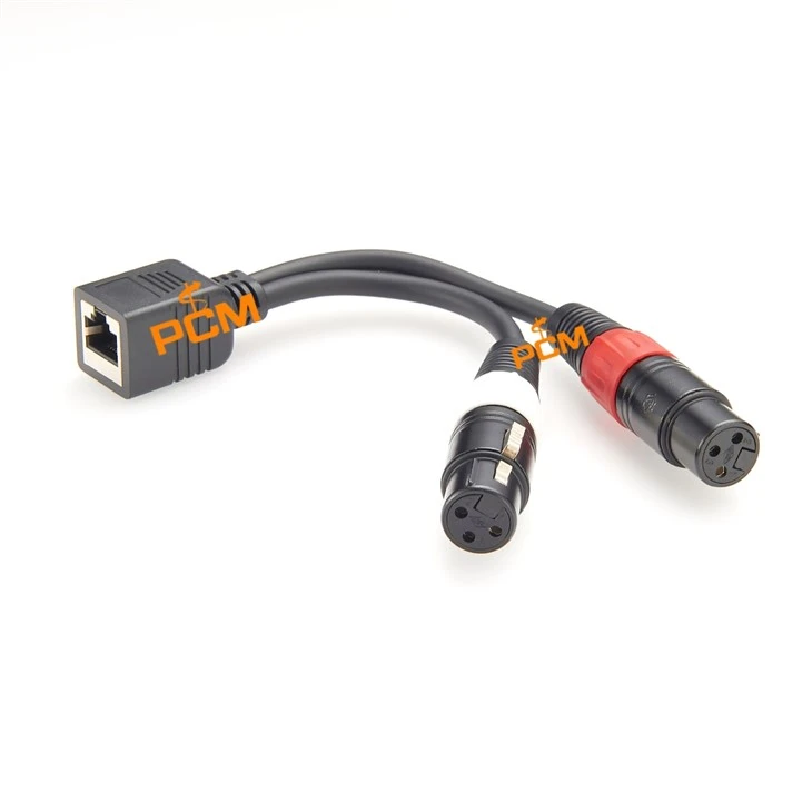 RJ45 Jack To Dual 3 Pin XLR Jack Adapter Cable