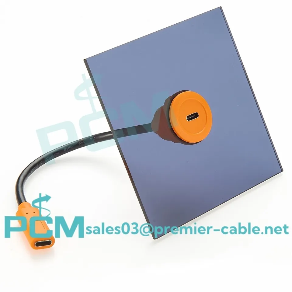 USB-C To USB-C Feed-Thru Chassis Mount Connector